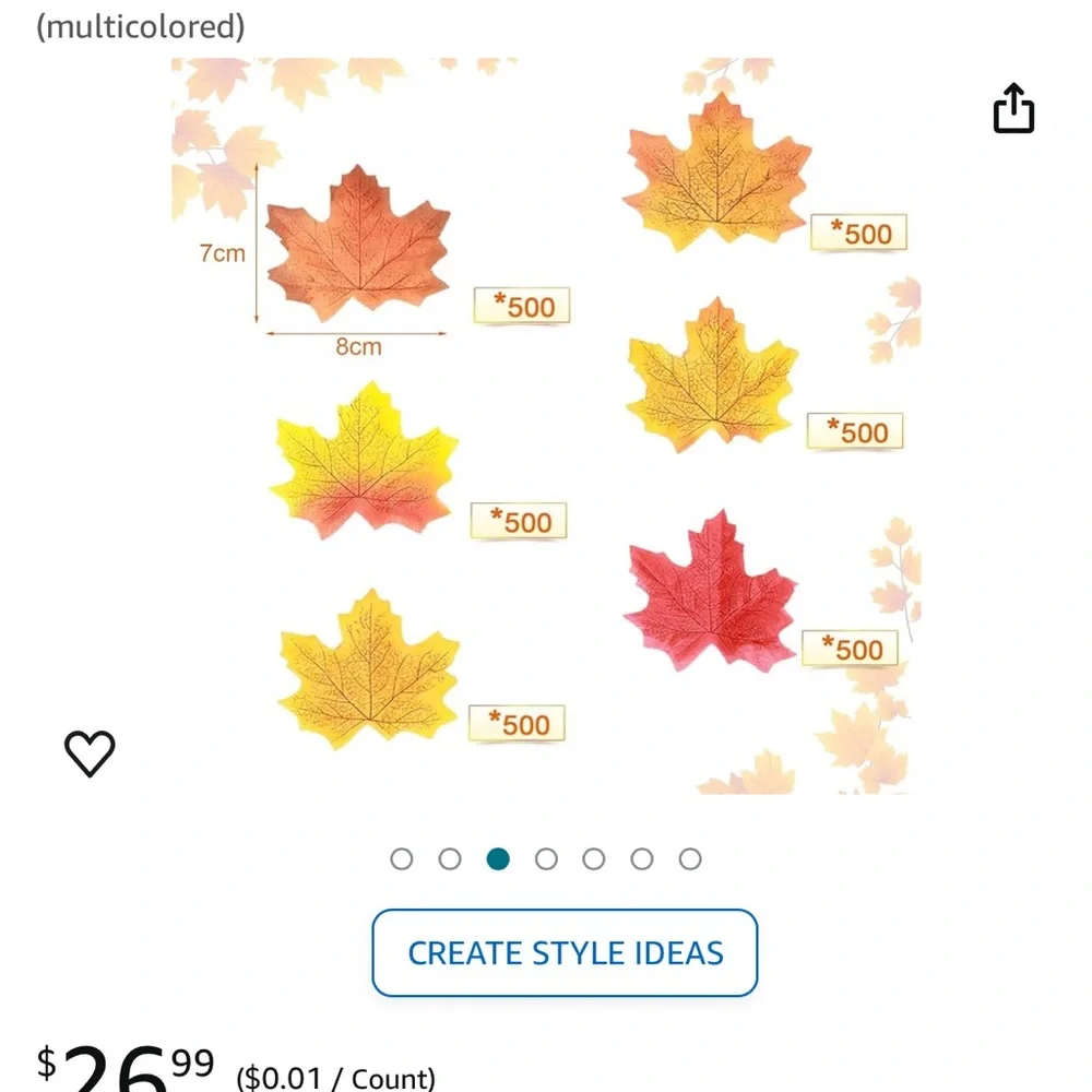 Fall leaves 3000 count new in package